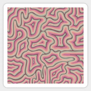 Green Orange Pink Groovy Liquid Marble Swirls Sticker